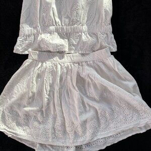 Beautiful white lace girls beach or party set